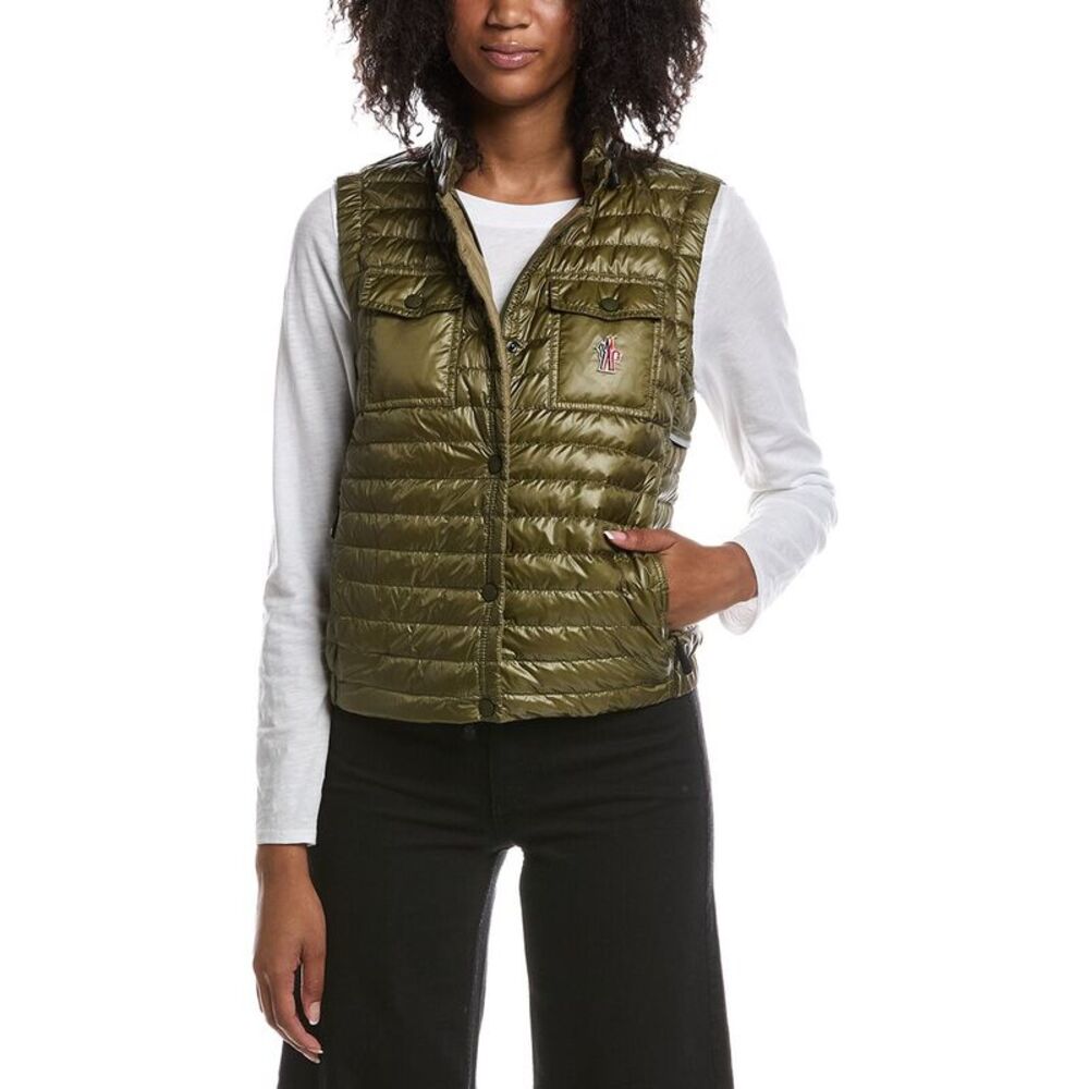 Moncler Womens Grenoble Gumiane Recycled Ripstop Vest, Green